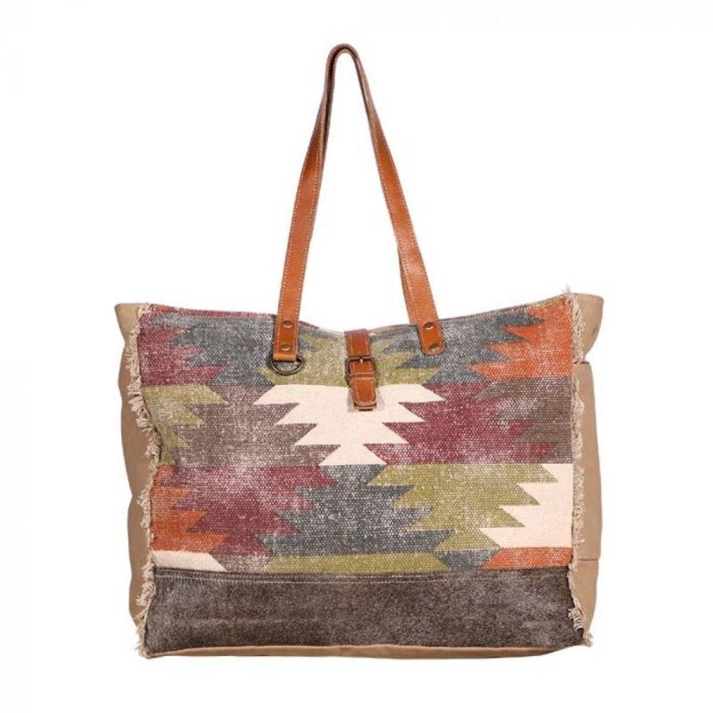 Mary Bag Gracious Carry Weekender Bag Canvas Leather And Hairon Western Country
